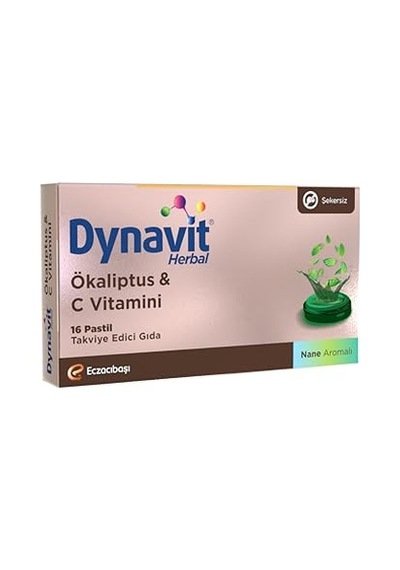 Dynavit Herbal Ökaliptus & C Vitamini 16 Pastil - Bağışıklık - Ökaliptus, C Vitamini