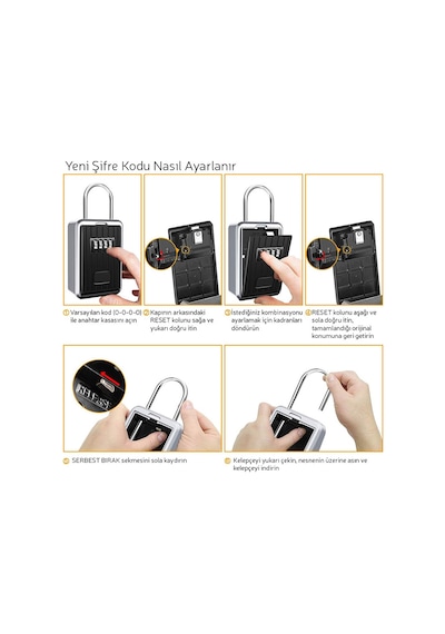 Mühlen Safe Key 7 Şifreli Çelik Kasa Anahtar Kasası Kutusu Anahta