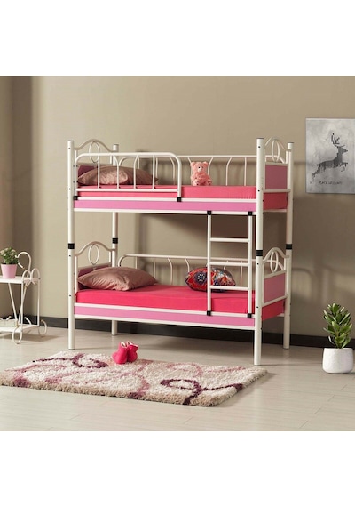 Argimo Argimo Zümrüt Bebek Çocuk Odası Ahşap Başlıklı Metal Ranza ve Karyola 80 x 160 CM Yatak Ölçülü Argimo Argimo Zümrüt Bebek Çocuk Odası Ahşap Başlıklı Metal Ranza ve Karyola 80 x 160 CM Yatak Ölçülü