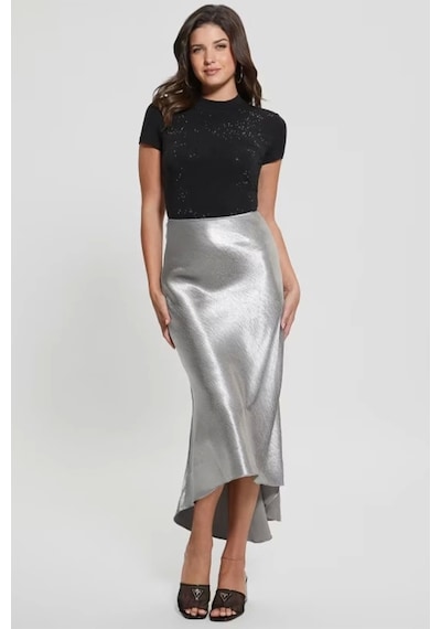Guess Ss Mock Neck All Ove Siyah