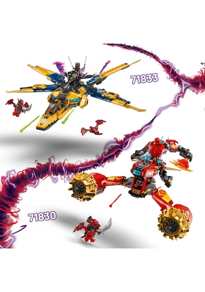 LEGO® NINJAGO® Ras ve Arin'in Süper Fırtına Jeti 71833 - 8 Yaş ve Üzeri Çocuklar için 3 Ninja Minifigürü İçeren Oyuncak Yapım Seti (510P)