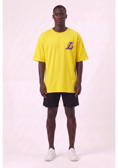 Lixa James 23 Sarı Oversize Erkek T-shirt 142702 SİYAH