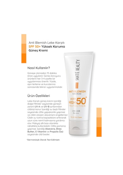 Blemish Spf 50 Yüksek Korumalı Leke Karşıtı Güneş Kremi