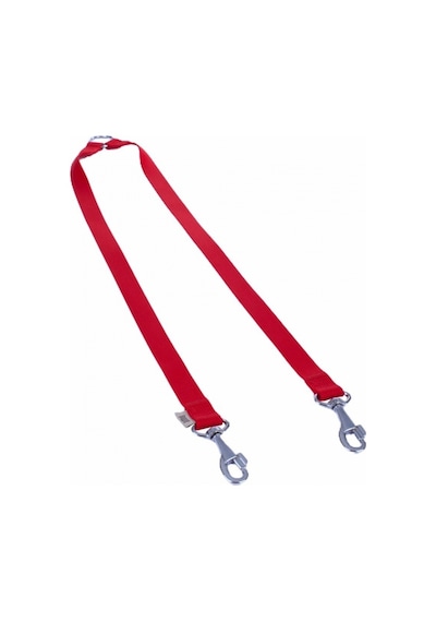 Doggie Dokuma Çift Köpek Gezdirme Aparatı 2.5x70-70cm Kırmızı
