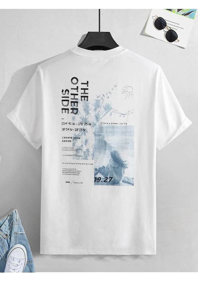 Startmore Unisex Oversize The Order Side Baskılı T-shirt Beyaz