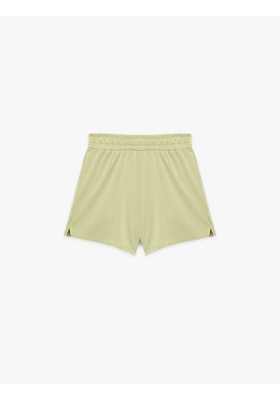 Koton Rahat Kalıp Beli Lastikli Modal Kumaş Mini Spor Şort Yeşil 6sak40414nk