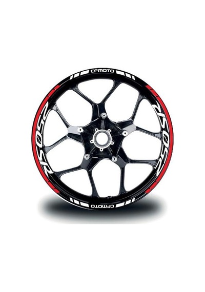 Cfmoto 250sr Jant Sticker İç & Dış Takım Etiket Modeli Kırmızı - Beyaz
