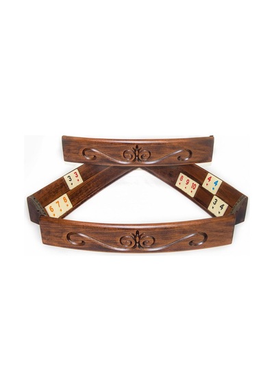 Helena Wood Art Elliptic Oval El Yapımı Masif Ahşap Oymalı Okey Takım