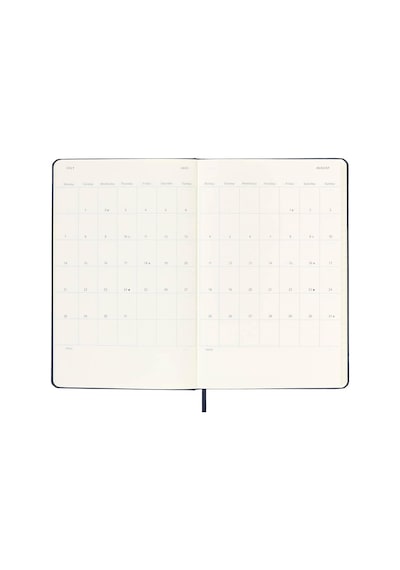 Moleskine 12 Ay Haftalık Ajanda L Boy 13x21 Cm Sert Kapak Siyah Siyah