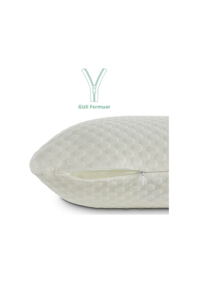 Rudu Tencel Yastık Kılıfı Visco Visko 60x40x14cm Beyaz