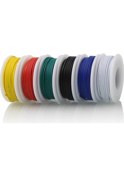 Kutulu 6 Renk Makaralı 28awg 0.3mm 0.8a 60 Metre Elektrik Kablo Seti Montaj Test Pcb Atlama Kablosu