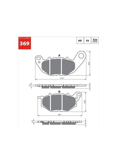 Gold Ad 369 Fren Balata Sinter Metal