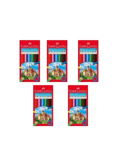 Faber-castell Karton Kutu Boya Kalemi 12 Renk Tam Boy 5 Adet Nocolor-5b7d42a2