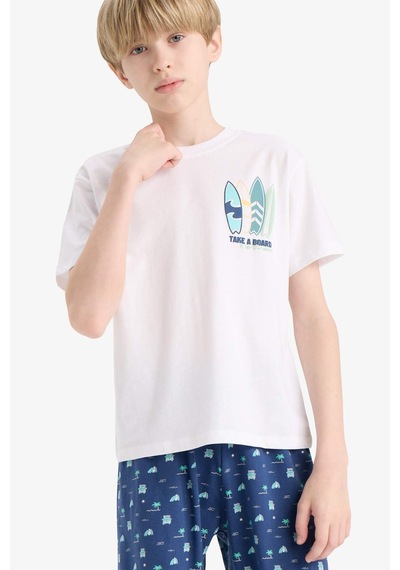 Defacto %100 Pamuklu Desenli Beli Lastikli Pijama Takımı Erkek Çocuk E2693A825HS Beyaz Defacto %100 Pamuklu Desenli Beli Lastikli Pijama Takımı Erkek Çocuk E2693A825HS Beyaz