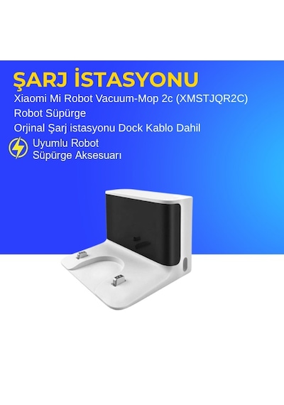 Xiaomi Mi Robot Vacuum-mop 2c Xmstjqr2c Robot Süpürge Şarj İstasyonu Dock Kablo Dahil