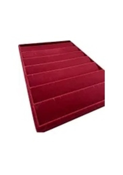 Yerli Üretim Saray Bosna Model Süet Kumaş Bordo Renk 34/24 Cm Kademeli Çekmece Içi Küpe Standı Çok Renkli