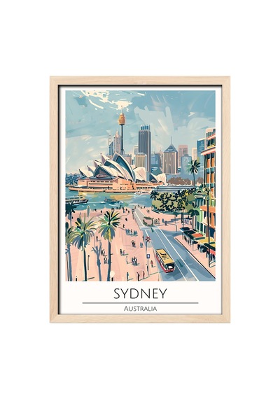 Sydney Ahşap Çerçeveli Dekoratif Duvar Tablosu Ahşap 01