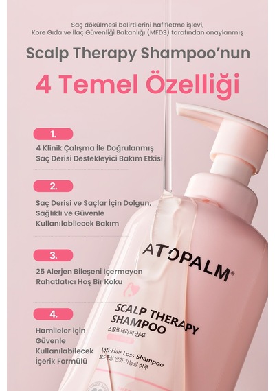 Hamilelere Özel Saç Dökülmesi Karşıtı Nazik Şampuan Atopalm Maternity Care Scalp Therapy Shampoo
