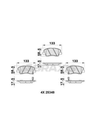 Braxis Ab0308 Ön Fren Balatası Accent Blue 2011-kia Rio 2011- 581011ra05
