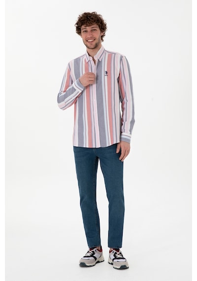 U.s. Polo Assn. Erkek Kırmızı Gömlek Desenli 50299787-vr213 Rısk Red Kırmızı