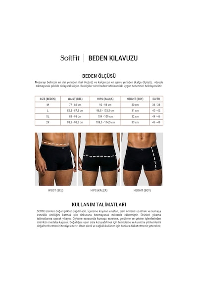 Auw Erkek Pamuklu Modal Basic Boxer 3'lü - Softfit Siyah