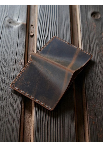 Kalkan Deri Crazy Leather Minimal Wallet Kahverengi