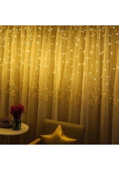 8 Fonksiyonlu 16 Saçaklı Perde Led 3 X 1 Günışığı Çok Renkli