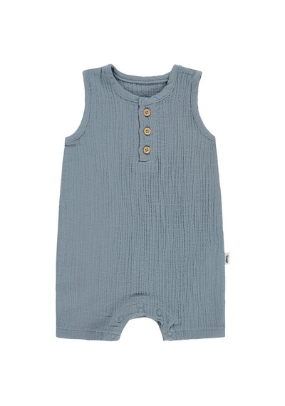 Civil Baby Likralı Müslin 6-18 Ay Tulum - Mavi İndigo