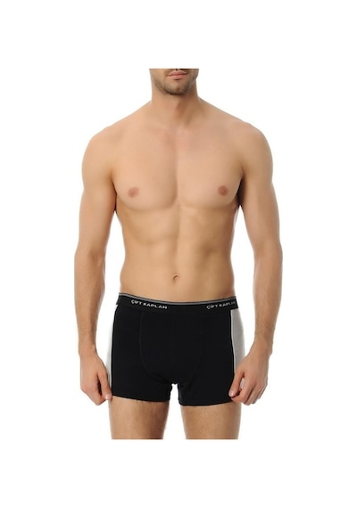 1 Adet Çift Kaplan 850 Biyeli Elastan Sportif Boxer Külot Siyah