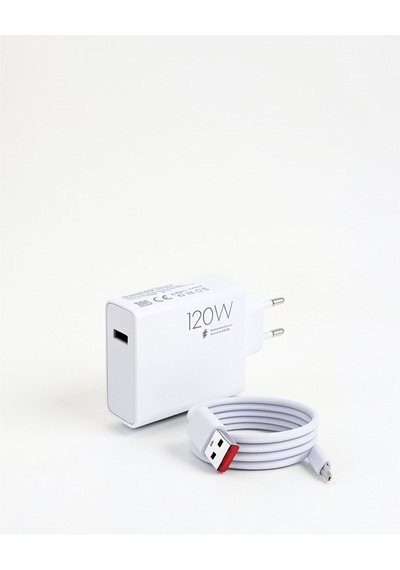120 Watt Turbo Hızlı Şarj Aleti Seti Hızlı Şarj Adaptörü Beyaz 24418894