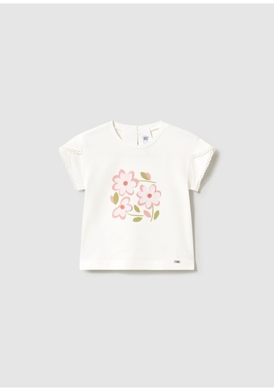 Mayoral Kız Bebek Baskılı T-shirt Krem - 01079