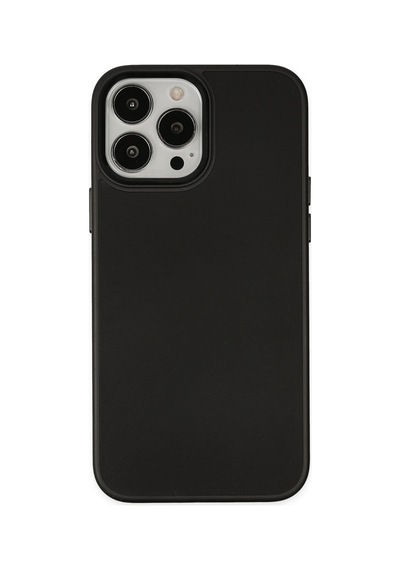 Newface - 520 - Apple iPhone Uyumlu 13 Pro Max Kılıf Asya Deri Silikon - Csmo-tex - - Siyah