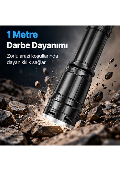 Klarus A3 Uzun Menzilli 2200 Lümen Zoom Özellikli El Feneri Siyah