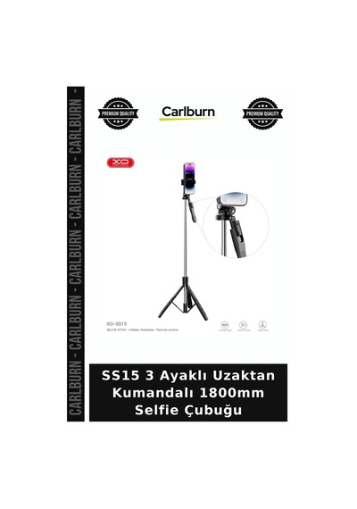 Ss15 3 Ayaklı Uzaktan Kumandalı 1800mm Selfie Çubuğu Telefon Aparatı Mobil Aparat Çekim Malzemesi