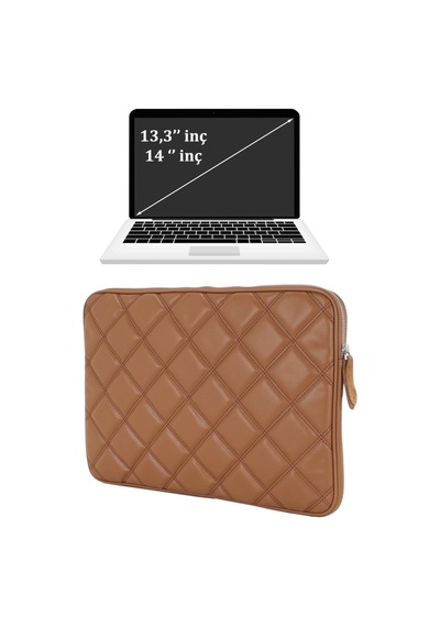 Case Club Apple Uyumlu MacBook Air Pro 13-14" Su Geçirmez Laptop Kılıfı Taba