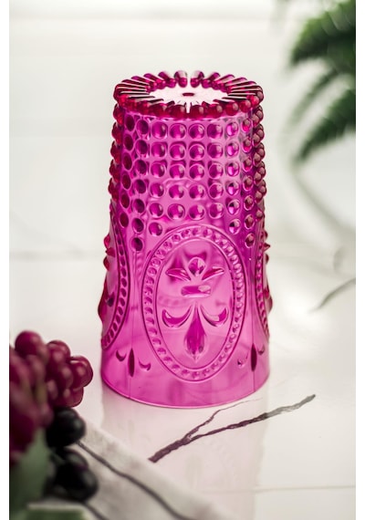 Akrilik Pembe 6'lı Uzun Bardak & Su Meşrubat Bardağı 750 Ml Büyük Boy & Cam Değildir -