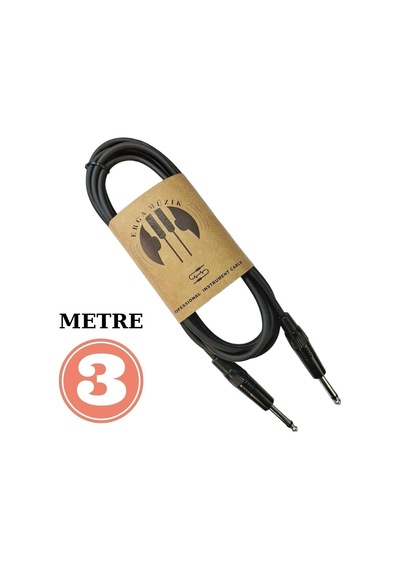 Gitar Jack Kablosu 3m - Elektro Akustik Bas Bağlama Keman Kemençe