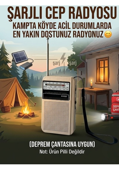 Şarjlı Cep Radyosu Fm Am Sw 3 Bant Dsp Çipli Deprem Çantası İçin Küçük El Radyosu