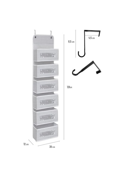 6 Katlı Kapı Arkası Düzenleyici Raf Bebek Eşyası Çocuk Odası Banyo Organizer Gri - Beyaz Çizgili Diğer 6 Katlı Kapı Arkası Düzenleyici Raf Bebek Eşyası Çocuk Odası Banyo Organizer Gri - Beyaz Çizgili Diğer