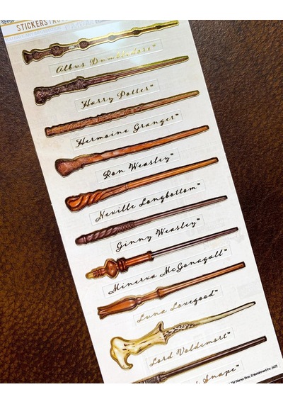 Lexroo Harry Potter Wands Folyo Çıkartmalar Çoklu Paket 6'lı Paket Ahşap