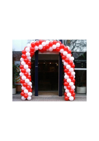 100 Adet Pastel Kırmızı,beyaz Balon+ 5 Mt Balon Zinciri Mix