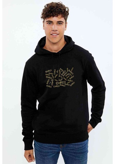Sherlock Holmes Quotes Smile Baskılı Siyah Erkek Örme Sweatshirt