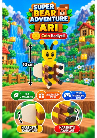 Super Bear Adventure Arı Figürü 10 Cm