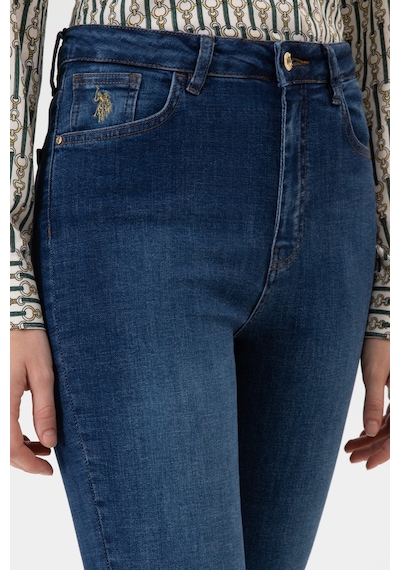 U.S. Polo Assn. Kadın Koyu Mavi Slim Flare Jean Pantolon 50308102-DN0023