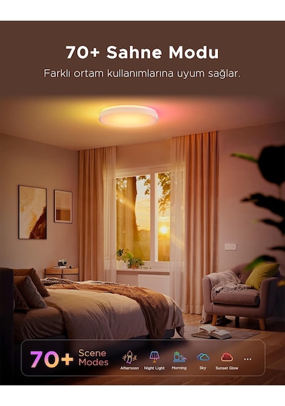 Govee Rgbıcww + Rgbıcww Yuvarlak Akıllı Tavan Armatürü Pro 15 İnç