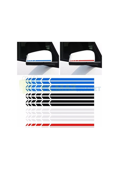 Dikiz Yan Ayna Şerit Oto Sticker Araba Yapıştırma Etiket 6 Adet 20 X 0,7 Cm