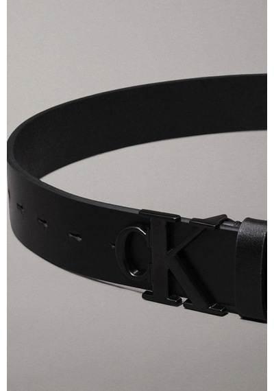 Calvin Klein Round Mono Plaque Lthr Belt 35mm Siyah