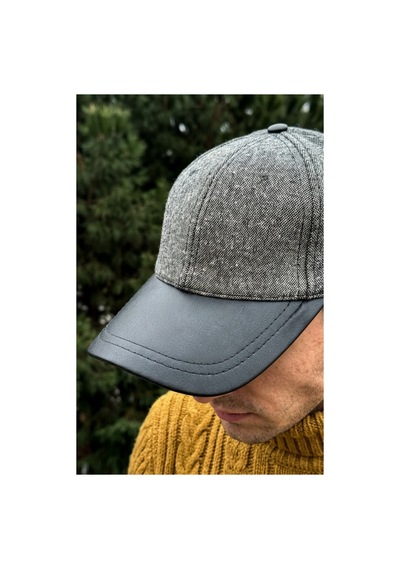 Emybox Deri Siperlikli Kaşe Kadife Şapka Unisex Kışlık - Ayarlanabilir Urban Stil Baseball Cap Gri