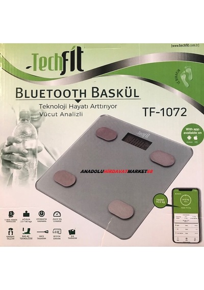 Techfit Dijital Baskül Tartı Banyo Baskülü Lcd Analizli 180 KG