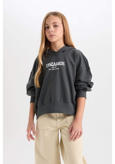 DeFacto Kız Çocuk Oversize Kapüşonlu Baskılı Kalın Sweatshirt D7040A824WNGN1022 DeFacto Kız Çocuk Oversize Kapüşonlu Baskılı Kalın Sweatshirt D7040A824WNGN1022